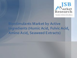 Biostimulants Market by Active
Ingredients (Humic Acid, Fulvic Acid,
Amino Acid, Seaweed Extracts)

 