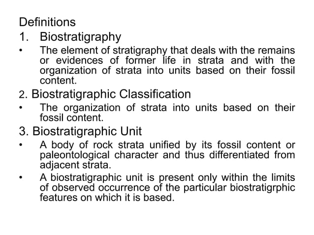 Biostratigraphic units Geology By Misson Choudhury | PPT