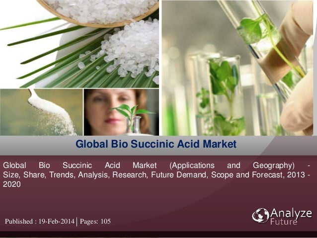 global bio succinic acid market published Bio succinic acid is primarily being used as a replacement for petrol based succinic acid in few applications such as solvents and lubricants, de-icer. global bio succinic acid market published Bio succinic acid is primarily being used as a replacement for petrol based succinic acid in few applications such as solvents and lubricants, de-icer.