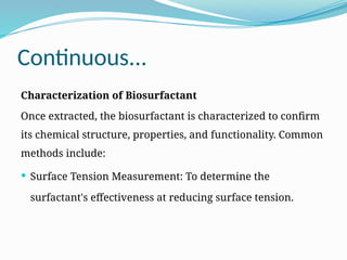 Production and Applications of marine microbes- Biosurfactants | PPTX