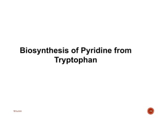 28
Biosynthesis of Pyridine from
Tryptophan
W0x888
 