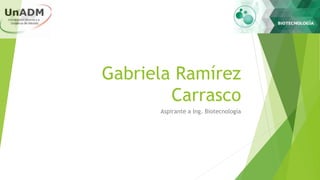 Gabriela Ramírez
Carrasco
Aspirante a Ing. Biotecnología
 
