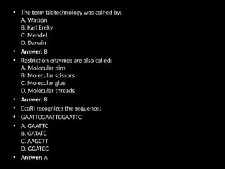 Comprehensive Overview of Biotechnology: Principles, Tools, and ...