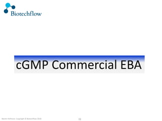 33Martin Hofmann Copyright © Biotechflow 2018
cGMP Commercial EBA
 