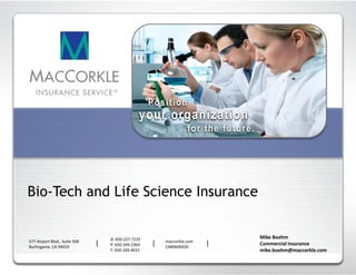 Bio-Tech and Life Science Insurance 