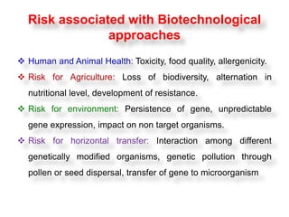Biotechnology Risks Biotechnological approaches in entomology | PPTX
