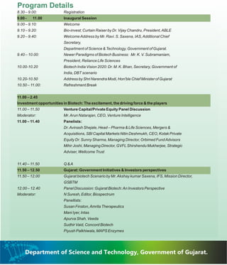 Biotechnology Seminar - Brochure & Program Schedule