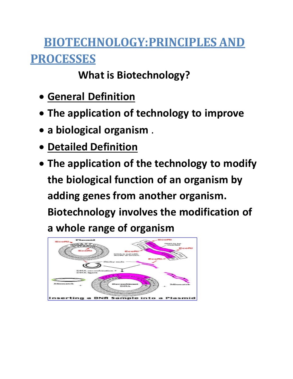 Biotechnology Principles and processes investigatory project.