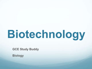 Biotechnology
GCE Study Buddy
Biology
 