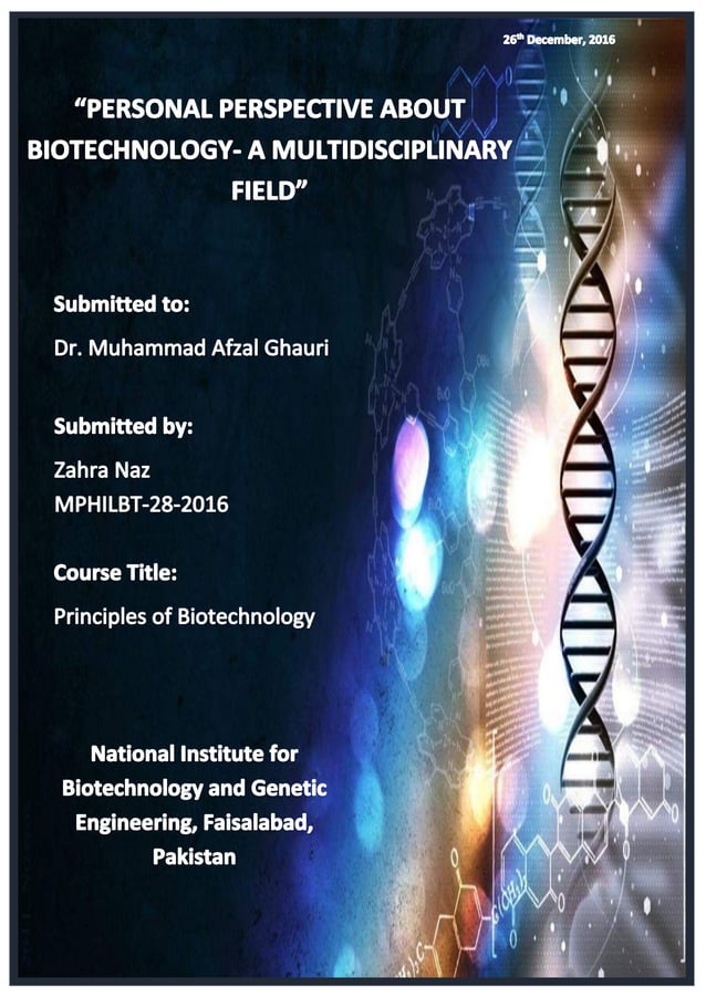 Biotechnology a multidisciplinary field