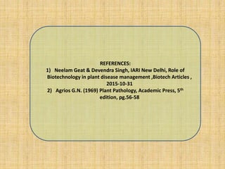 Biotechnology and disease management with special reference to | PPTX