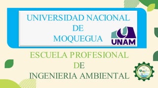 ESCUELA PROFESIONAL
DE
INGENIERIA AMBIENTAL
UNIVERSIDAD NACIONAL
DE
MOQUEGUA
 