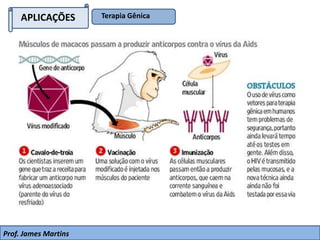 APLICAÇÕES Terapia Gênica
Prof. James Martins
 