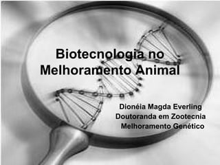 Biotecnologia no
Melhoramento Animal
Dionéia Magda Everling
Doutoranda em Zootecnia
Melhoramento Genético
 
