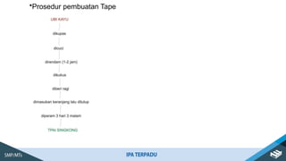 •Prosedur pembuatan Tape
 