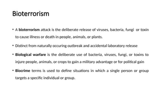 Biocrimmy Examples Bioterrorism : Biological agent :Biocrime | PPTX
