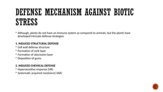 BIOTIC STRESS plant stress due to pathogen attack | PPTX