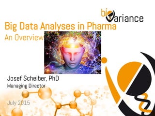 Big Data Analyses in Pharma
An Overview
Josef Scheiber, PhD
Managing Director
July 2015
 