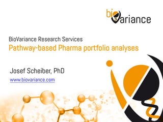 BioVariance Research Services
Pathway-based Pharma portfolio analyses

Josef Scheiber, PhD
www.biovariance.com
 