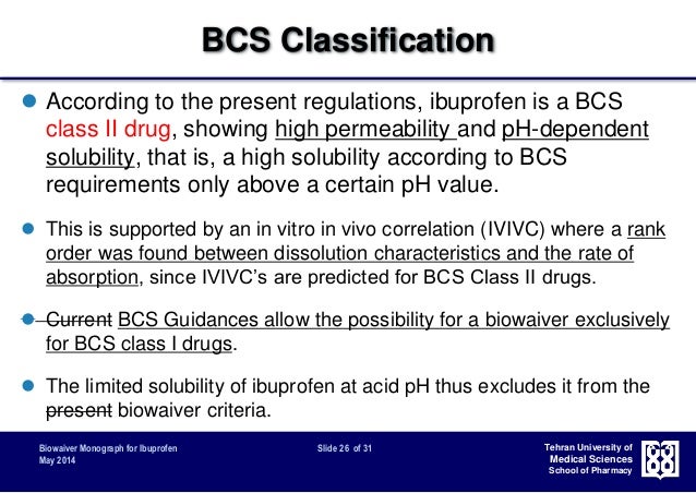 Fda Guidance Bcs Classification