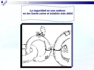 Motivación (I) La seguridad es una cadena:  es tan fuerte como el eslabón más débil. 