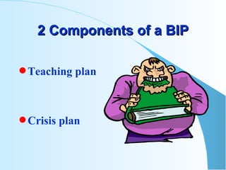 2 Components of a BIP Teaching plan Crisis plan 