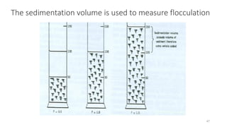 47
The sedimentation volume is used to measure flocculation
 