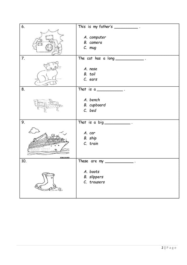 KSSR Year 1 English Exam PDF