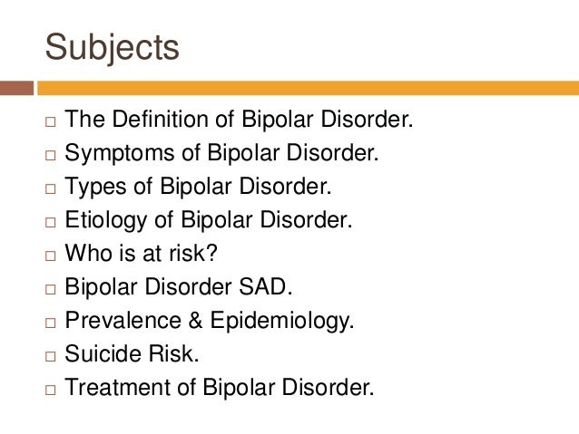 Description Of Bi Polar Disorder