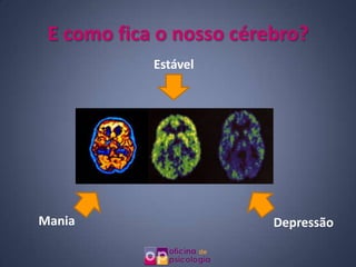 E como fica o nosso cérebro?
            Estável




Mania                    Depressão
 