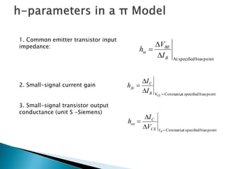 Bipolar junction transistor : Biasing and AC Analysis | PDF