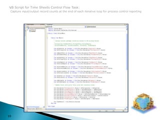 VB Script for Time Sheets Control Flow Task:Capture input/output record counts at the end of each iterative loop for process control reporting10