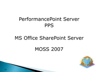 PerformancePoint ServerPPSMS Office SharePoint ServerMOSS 200727