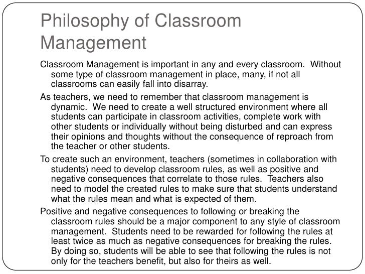 philosophy on guidance and classroom management docx management philosophy examples