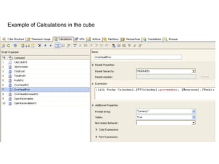 Example of Calculations in the cube 