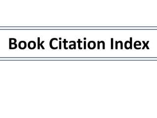 Book Citation Index
 