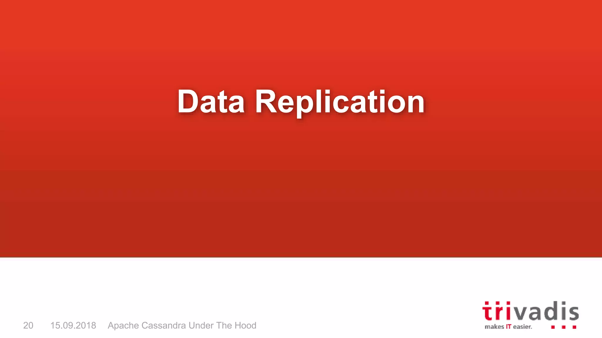 Apache Cassandra Under The Hood20 15.09.2018
Data Replication
 