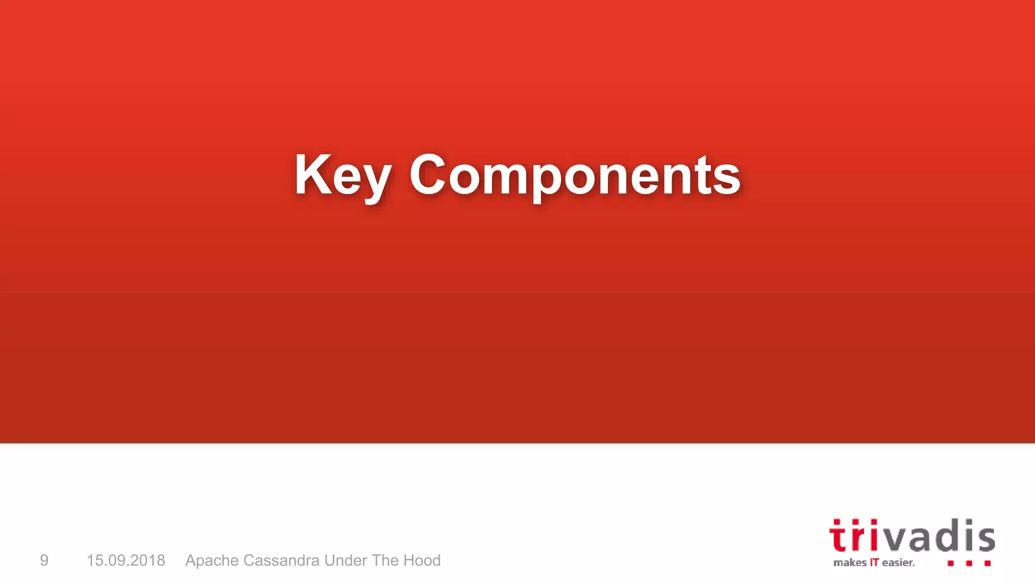 Apache Cassandra Under The Hood9 15.09.2018
Key Components
 