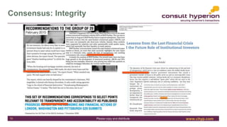 www.chyp.comPlease copy and distribute
Consensus: Integrity
18
 