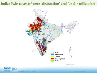 India: Twin cases of ‘over-abstraction’ and ‘under-utilization’
Source: IWMI
 