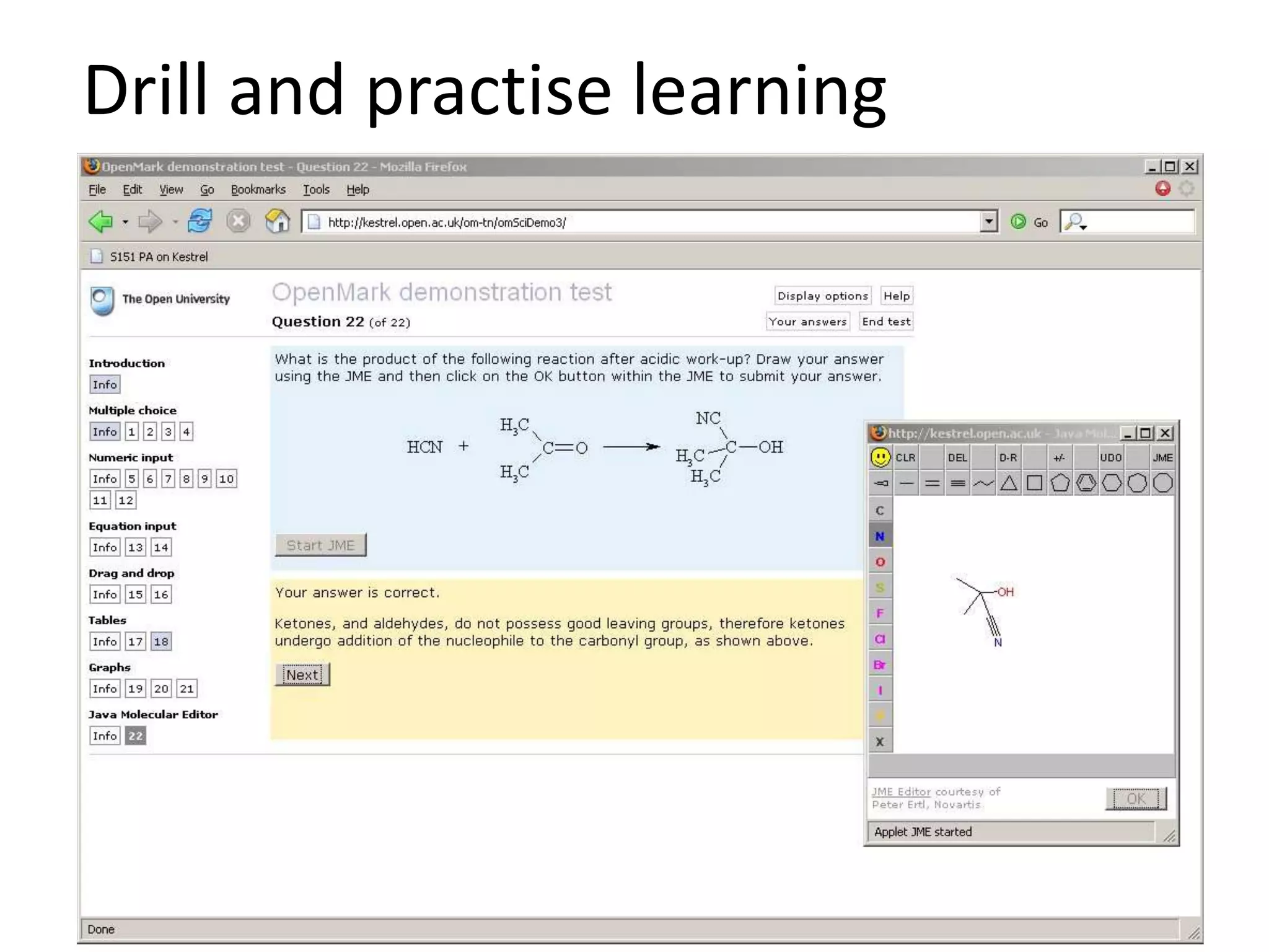 Drill and practise learning
 