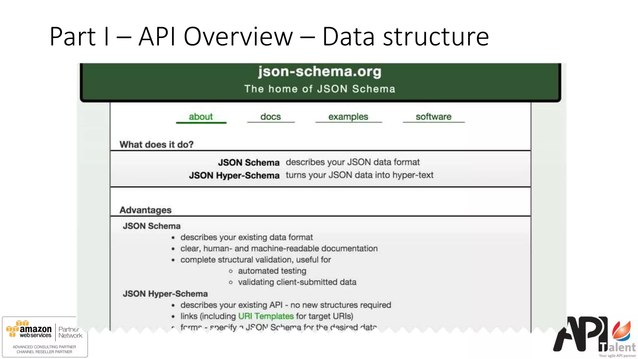 Part I – API Overview – Data structure
 