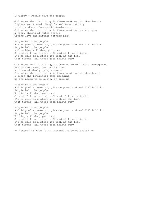 People Help The People Lyrics Slide Share People Help The People Lyrics Slide Share