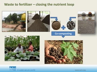 Waste to fertilizer – closing the nutrient loop
Co-composting
 
