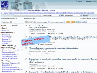 Clusters – refinar a  pesquisa 