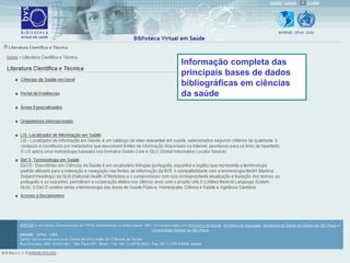 Informação completa das principais bases de dados bibliográficas em ciências da saúde 