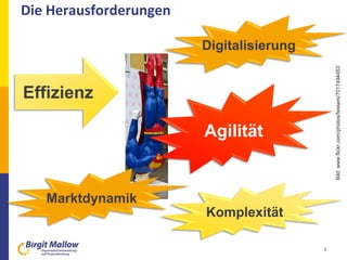 Die Herausforderungen
3
Bild:www.flickr.com/photos/fessers/7017494453
Effizienz
Komplexität
Marktdynamik
Digitalisierung
Agilität
 
