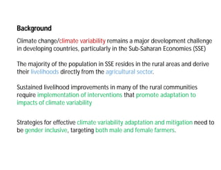 Adoption of soil and water conservation practices under different farming systems in the Sahel region of northern Mali