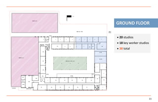  20 studios
 18 key worker studios
 38 total
11
GROUND FLOOR
 