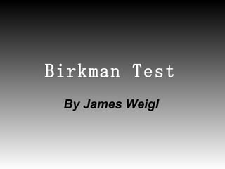 Birkman Test   By James Weigl   